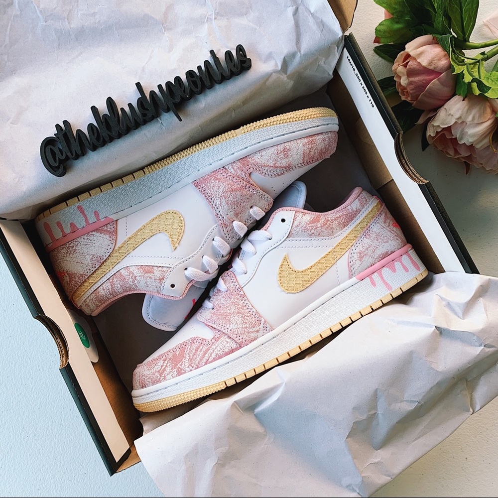 Jordan Women's Sneakers Pink White Yellow